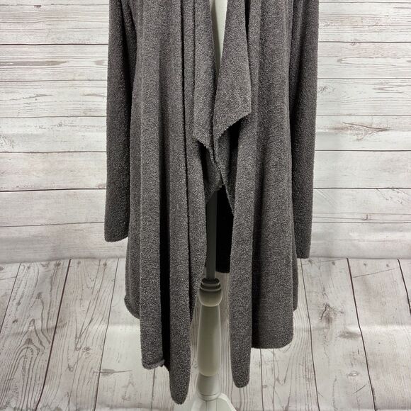 Barefoot Dreams CozyChic Lite Calypso Wrap Size S / M Brown Taupe Drape Front - Picture 3 of 9